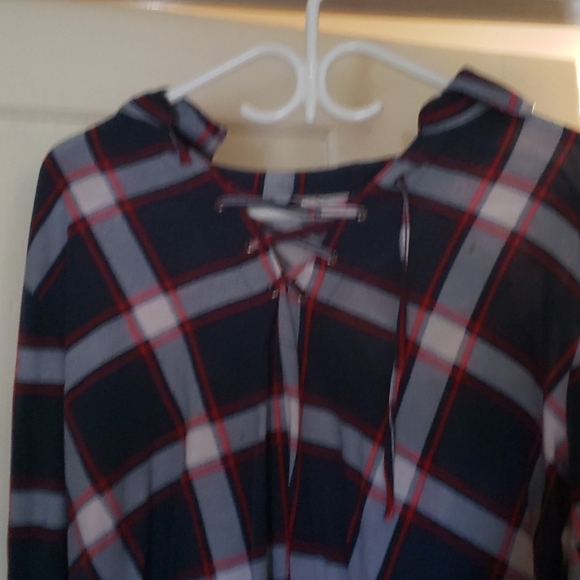 Blue plaid sweater no hood - Picture 2 of 2